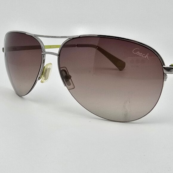 Coach S1013 045 Silver Frame Brown Gradient Lens Semi Rimless Aviator Sunglasses main image 16